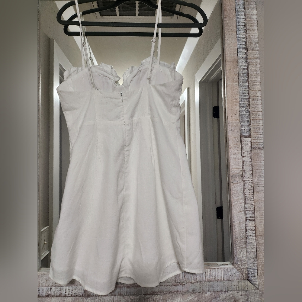 Selfie Leslie Avila Pintuck Pleat Bust Cami Strap Dress White - Picture 10 of 11